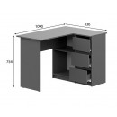 Стол письменный NN Мебель (МС Денвер К) Графит серый